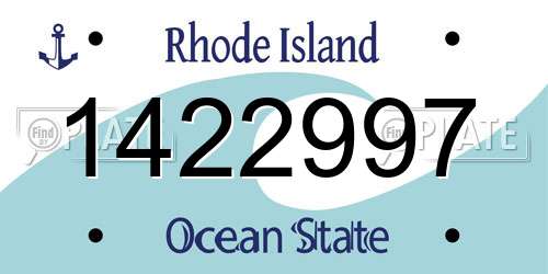 1422997 Rhode Island License Plate