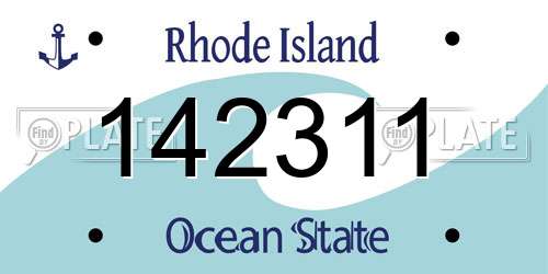 142311 Rhode Island License Plate