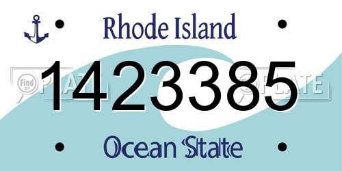 1423385 Rhode Island License Plate
