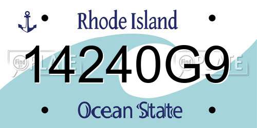 14240G9 Rhode Island License Plate