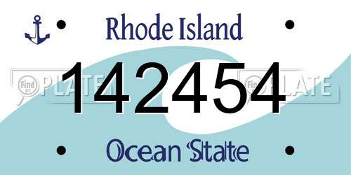 142454 Rhode Island License Plate