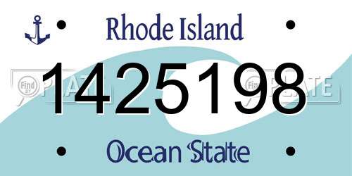 1425198 Rhode Island License Plate