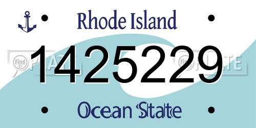 1425229 Rhode Island License Plate