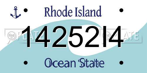 14252I4 Rhode Island License Plate