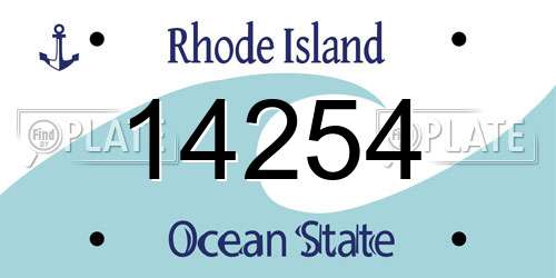 14254 Rhode Island License Plate