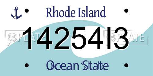 14254I3 Rhode Island License Plate
