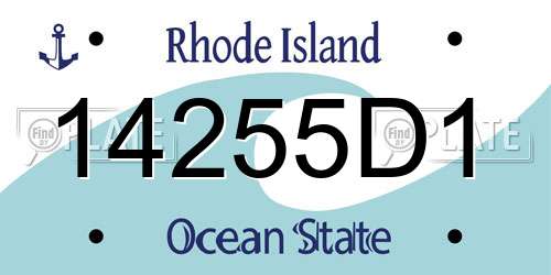 14255D1 Rhode Island License Plate
