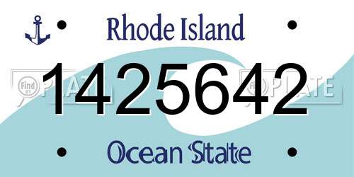 1425642 Rhode Island License Plate