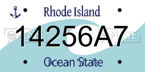 14256A7 Rhode Island License Plate