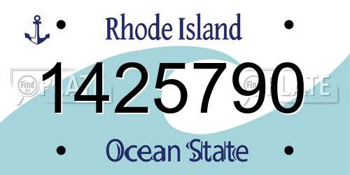 1425790 Rhode Island License Plate