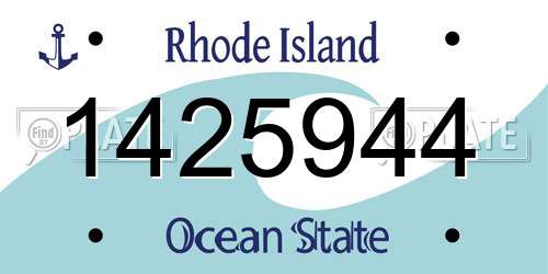 1425944 Rhode Island License Plate