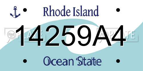 14259A4 Rhode Island License Plate