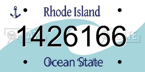 1426166 Rhode Island License Plate