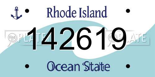 142619 Rhode Island License Plate