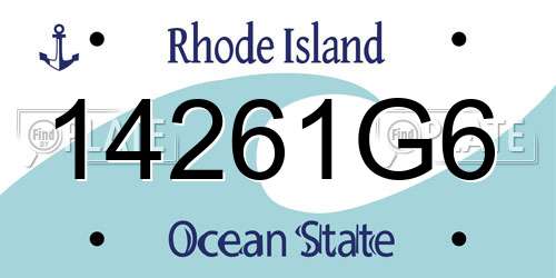 14261G6 Rhode Island License Plate