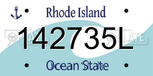142735L Rhode Island License Plate
