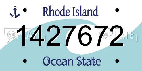 1427672 Rhode Island License Plate