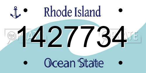 1427734 Rhode Island License Plate