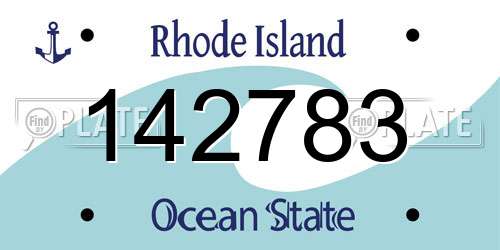 142783 Rhode Island License Plate
