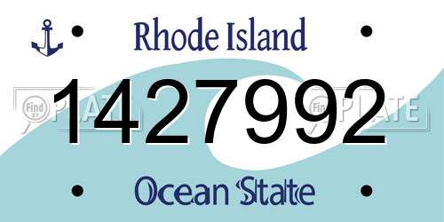 1427992 Rhode Island License Plate