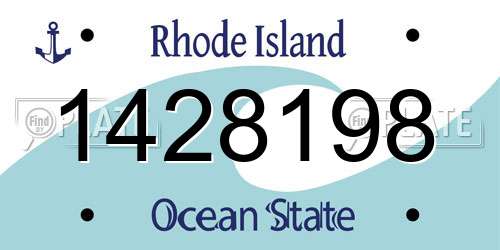 1428198 Rhode Island License Plate