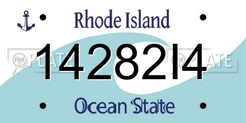14282I4 Rhode Island License Plate