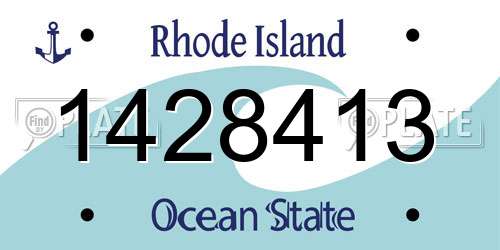 1428413 Rhode Island License Plate