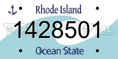 1428501 Rhode Island License Plate