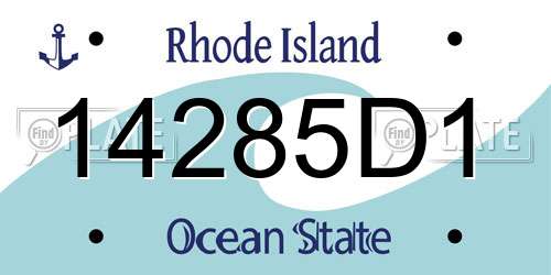 14285D1 Rhode Island License Plate