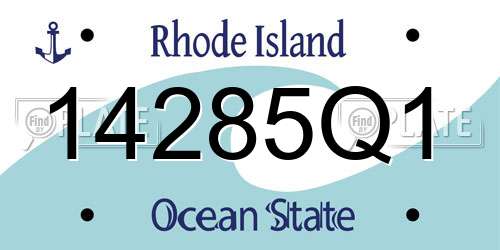 14285Q1 Rhode Island License Plate