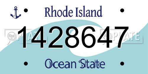 1428647 Rhode Island License Plate