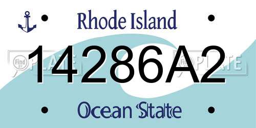 14286A2 Rhode Island License Plate