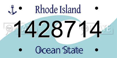 1428714 Rhode Island License Plate