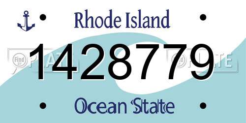 1428779 Rhode Island License Plate