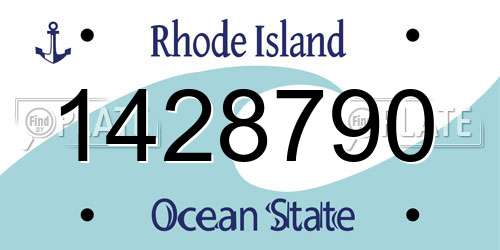 1428790 Rhode Island License Plate