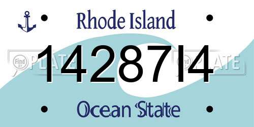 14287I4 Rhode Island License Plate