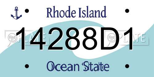 14288D1 Rhode Island License Plate