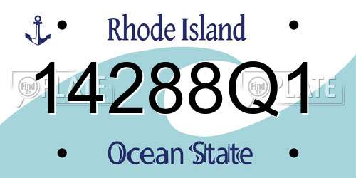 14288Q1 Rhode Island License Plate