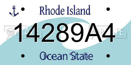 14289A4 Rhode Island License Plate