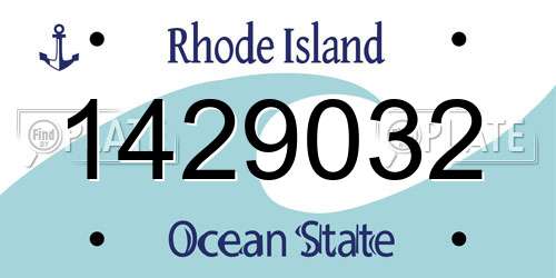 1429032 Rhode Island License Plate