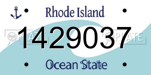 1429037 Rhode Island License Plate