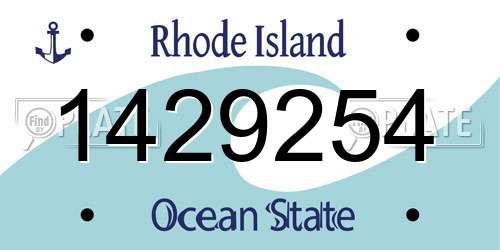 1429254 Rhode Island License Plate