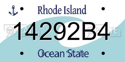 14292B4 Rhode Island License Plate