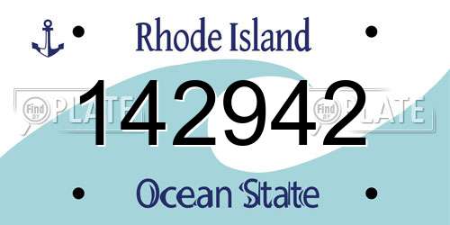 142942 Rhode Island License Plate