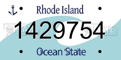 1429754 Rhode Island License Plate