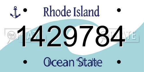 1429784 Rhode Island License Plate