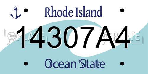 14307A4 Rhode Island License Plate