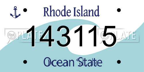 143115 Rhode Island License Plate