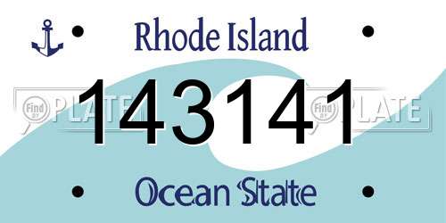 143141 Rhode Island License Plate