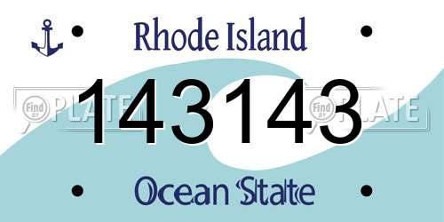 143143 Rhode Island License Plate